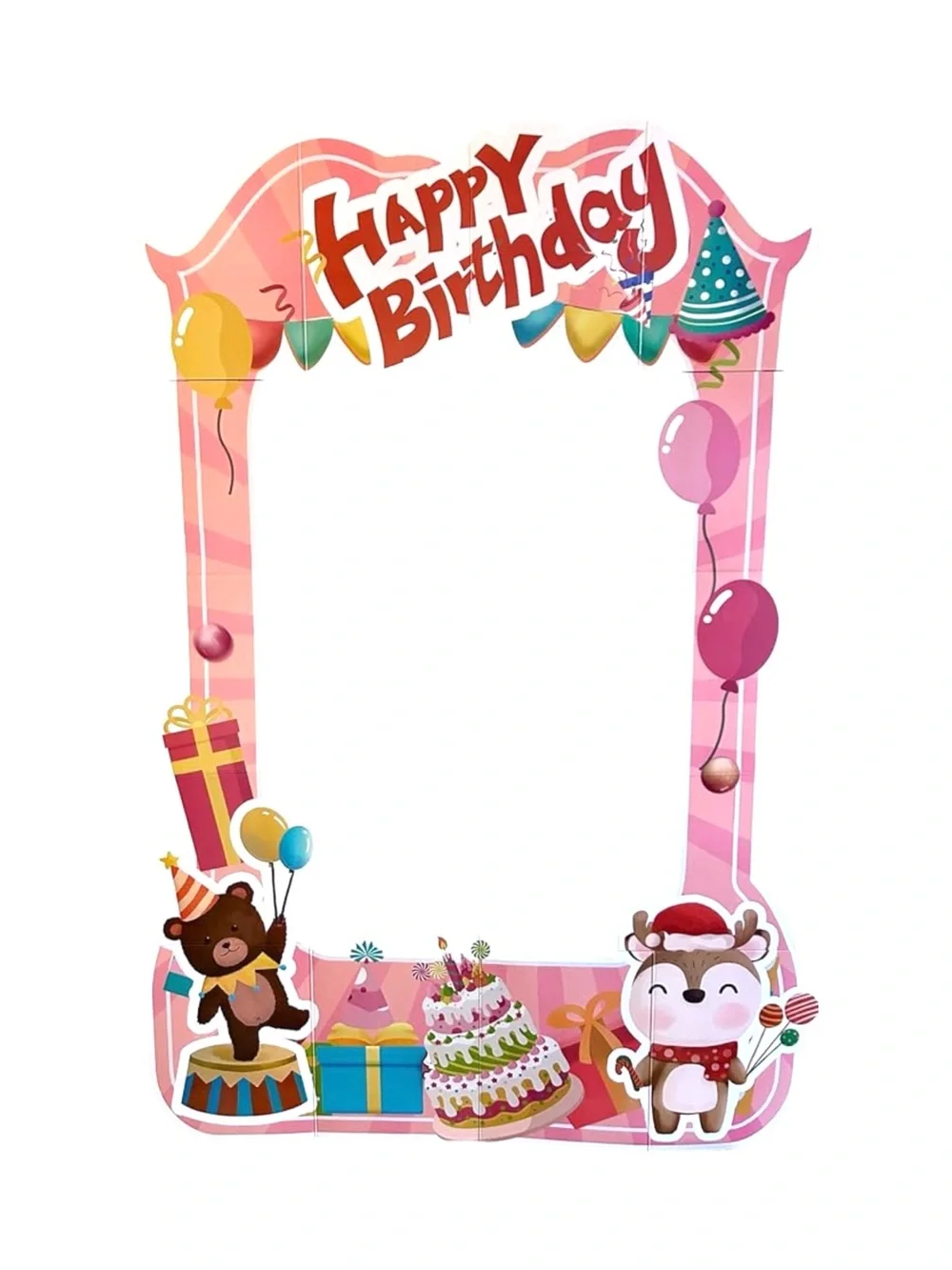 EARTHSON 6 Ft x 4 Ft Happy Birthday Photo Booth Box Frame | Life-Size Party